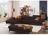 Ecksofa W.SCHILLIG "piedroo, Designsofa mit tollem Sitzkomfort, bequem und elegant, L-Form", braun (braun z59), B:343cm H:70cm T:193cm, Longlife Xtra-Leder Z59: Glattleder mit modischer Prägung. Hautstärke 0, 9 - 1, 1 mm, Sofas, Ecksofa, Kopfteilverstellung, wahlweise mit Sitztiefenverstellung, Breite 343cm