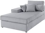 Ottomane OTTO HOME "Florid", silber, B:100cm H:75cm T:162cm, Baumwollmix (60% Baumwolle/40% Leinen);Struktur fein (100% Polyester);Samtoptik (100% Polyester);Samtvelours (100% Polyester);Struktur (100% Polyester);Struktur recycelt (100% recyceltes Polyester), Sofas, Ottomane, einzeln stellbar oder als Teil eines Modulsofas, auch in Cord
