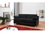 Schlafsofa BALI "Viola, Dauerschläfer mit Seitenkissen", grau (schwarz), B:181cm, 100% Polyester, Sofas, Schlafsofa, in 140er und 160er Breite, 3 Varianten, auch mit Ergoflex-Lattenrost