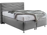 Boxspringbett "Sigma", grau, B:155cm L:210cm, Bezug Bett: Microvelours (100% Polyester) oder Feinstruktur (100% Polyester);Bezug Bonnell-Federkernmatratze: 100% Polyester;Bezug Kaltschaummatratze: 100% Polyester;Bezug Tonnentaschenfederkernmatratze: 80% Baumwolle, 20%Polyester, WESTFALIA SCHLAFKOMFORT, Komplettbetten, Boxspringbett