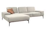 Ecksofa W.SCHILLIG "run, Designsofa mit tollem Sitzkomfort, bequem, L-Form", weiß (cream weiß z73), B:279cm H:88cm T:178cm, Longlife Xtra-Leder Z73: Naturwalkleder der Luxusklasse aus den erlesensten Rohhäuten. Hautstärke 1, 1 – 1, 3 mm;ROHLEDER Jacquard-Flachgewebe Q2 W60 (63% Polyester, 37% Polyacryl);ROHLEDER Chenille-Flachgewebe Q2 W77 (68% Polyacryl, 32% Polyester);Stoff S37 (100% Polyester),