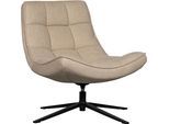 Drehsessel WOOOD "Maudi", beige (natur), B:74cm H:84cm T:86cm, Sessel, Drehsessel, Metallgestell, gepolstert mit gewebtem Stoff, H 84 cm x B 74 cm