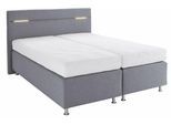 Boxspringbett, grau (strukturstoff grau), mit LED-Beleuchtung, Liegefläche B/L: 160cm x 200cm, H3, 7-Zonen-Kaltschaummatratze, Bezug Unterbox und Kopfteil: Strukturstoff (77% Polyester und 23% Viskose);Bezug Obermatratze 100% Polyester, waschbar bis 60C, WESTFALIA SCHLAFKOMFORT, Komplettbetten, Boxspringbett, wahlweise mit LED-Beleuchtung