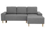 Ecksofa HOME AFFAIRE "Samu L-Form", grau (mittelgrau), B:235cm H:93cm T:160cm, Microfaser PRIMABELLE (100% Polyester);Samtoptik (100% Polyester);Struktur fein (100% Polyester), Sofas, Ecksofa, wahlweise mit Bettfunktion und Bettkasten