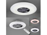 REALITY LEUCHTEN LED Deckenleuchte "Visby Deckenventilator", grau (chromfarben), 1, Ø 59,5cm H: 19,5cm, 1 Stk., Leuchten, Deckenlampe, Ventilator, Fernbedienung, Ventilator getrennt schaltbar, LED Deckenleuchte