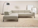Ecksofa HOME AFFAIRE "Antonelli, L-Form, inkl. Kopfteilverstellung, Breite 276 cm", beige (natur), B:276cm H:71cm T:219cm, 95% Polyester, 5% Nylon, Sofas, Ecksofa, mit elektrischer Sitztiefenverstellung, in Cord, natur
