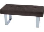 Hockerbank K+W KOMFORT & WOHNEN "Santos II", braun (dunkelbraun), B:113cm H:51cm T:49cm, 100% Polyester, Hocker, Hockerbank, Sitzpolsterung aus hochwertigem Kaltschaum, Breite ca. 113 cm
