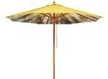 Marktschirm SCHNEIDER SCHIRME "Malaga Forest", gelb, Obermaterial: 100% Polyester, Standschirme, Marktschirm, Durchmesser 300 cm, Innen mit Waldmotiv, rund, ohne Schirmständer