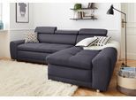 Ecksofa SIT & MORE "Riva L-Form", grau (anthrazit), B:272cm H:92cm T:169cm, Flachgewebe (100% Polyester);Luxus-Microfaser (100% Polyester);Struktur (100% Polyester), Sofas, Ecksofa, inklusive Kopteilverstellung, wahlweise mit Bettfunktion