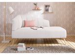 Recamiere OTTO HOME "Lucy, Chaiselonge mit Massivholzfüßen und Steppung", beige (creme), B:162cm H:85cm T:82cm, Struktur fein( 100% Polyester), Sofas, Recamiere, Armlehne links und rechts bestellbar
