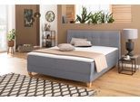 Boxbett HOME AFFAIRE "Lonrai", grau, B:188cm L:207cm, Komplettbetten, Boxbett, in H2,H3 & H4 und XXL - Überlänge 220cm wählbar, inkl. Topper