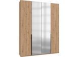 Kleiderschrank WIMEX "Mugano,in 5 Breiten,2 Höhen,2 Tiefen, viele Farben, Made in Germany", artisan, eiche nachbildung, griffe schwarz, B:180cm H:236cm T:58cm, Holzwerkstoff, Schränke, Kleiderschrank, mit langen Griffen aus Metall, mit oder ohne Spiegel