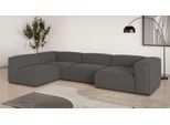 Wohnlandschaft OTTO HOME "HAILY U-Form mit Ottomane links/rechts, Maße B/T/H: 360/200/72 cm", grau (dunkelgrau), B:360cm H:72cm T:200cm, 100% Polyester, Sofas, Wohnlandschaft, als Modul oder separat verwendbar, für individuelle Zusammenstellung