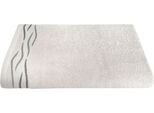 Duschtuch DYCKHOFF "Wave", silber, B:70cm L:140cm, Frottier, Baumwolle, Handtücher, Duschtuch, mit Jacquard-Bordüre