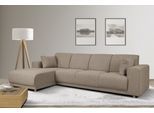 Ecksofa HOME AFFAIRE "LEMPS wahlweise Recamiere links oder rechts L-Form", grau (taupe), B:297cm H:85cm T:162cm, 100% Polyester, Sofas, Ecksofa, incl. Zierkissen, Stellmaße 297x162 cm