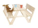 Kindersitzgruppe PINOLINO "Nicki für 4, mit Rückenlehne", beige (natur), Sitzmöbel-Sets, Kinder, B/H/T: 100cm x 50cm x 90cm, Massivholz, Kindersitzgruppe, Made in Europe, B:100cm H:50cm T:90cm
