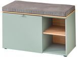 Schuhschrank INNOSTYLE "Bari Schuhbank inkl. Sitzkissen, BxHxT 78x50x38 cm", grün (schilfgrün), B:78cm H:50cm T:42cm, Holzwerkstoff, MDF, Schränke, Schuhschrank, 1 türig, 4 Fächer, Softclose, ABS Kantenschutz