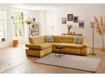 Ecksofa HOME AFFAIRE "Avesa L-Form", gelb (senf), B:275cm H:80cm T:211cm, 95% Polyester, 5% Polyacryl, Sofas, Ecksofa, Wahlweise mit Arm- und Bettfunktion, B/T/H: 275/211/80 cm