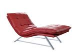 Relaxliege W.SCHILLIG "daily dreams", rot (ruby rot z59), B:75cm H:91cm T:170cm, Longlife Xtra-Leder Z59: Glattleder mit modischer Prägung. Hautstärke 0, 9 - 1, 1 mm, Sofas, Relaxliege, in Waffelkissen-Optik, wahlweise mit Motor, Kufengestell, in 2 Breiten