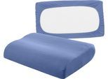 Kissenbezug BELLANA "Universal Jersey", blau (mittelblau), B:80cm L:40cm, Feinjersey, Obermaterial: 95% Baumwolle, 5% Elasthan, Kissenbezüge, Kissenbezug, passend für Nackenstützkissen