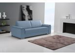 Schlafsofa EGOITALIANO "Cecilia, modern & elegant, erstklassiger Sitzkomfort, Dauerschläfer", blau (himmelblau), B:234cm H:85cm T:102cm, Leder »BULL« (echtes Rindsleder). Geschliffenes, pigmentiertes und behandeltes Rindsleder mit einer Dicke von 1, 3-1, 5 mm. Dieses Leder zeigt eine ziemlich weiche Hand mit einem halb undurchsichtigen Aussehen. Es handelt sich um ein geschütztes Leder. Eine leich