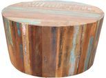 Couchtisch HOME AFFAIRE, braun, B:75cm H:38cm T:75cm, Ein außergewöhnlicher Blickfang im Wohnzimmer ist der Couchtisch im Shabby-Look von Home affaire. Das Design besticht durch die naturfarbene Oberfläche, die von verschiedenen Naturtönen und bunten Farbtupfern geziert ist. Abgerundet wird der Shabby-Look durch die Riemchenoptik und gewollte Gebrauchsspuren. Der dekorative Tisch ergänzt die Wohnz