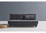 Schlafsofa ELL + ELL "Tilda", grau (grau, blau), B:185cm H:90cm T:100cm, 100% Polyester, Sofas, Schlafsofa, Breite 185 cm, inkl. 2 Zierkissen