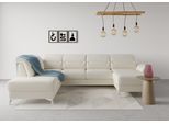 Wohnlandschaft SIT & MORE "Sinatra U-Form", beige (creme), B:326cm H:85cm T:220cm, 98% Polyester, 2% Polyamid, Sofas, Wohnlandschaft, optional mit Kopfteilverstellung und Armteilfunktion etc.