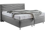 Boxspringbett "Sigma", grau, B:175cm L:210cm, Bezug Bett: Microvelours (100% Polyester) oder Feinstruktur (100% Polyester);Bezug Bonnell-Federkernmatratze: 100% Polyester;Bezug Kaltschaummatratze: 100% Polyester;Bezug Tonnentaschenfederkernmatratze: 80% Baumwolle, 20%Polyester, WESTFALIA SCHLAFKOMFORT, Komplettbetten, Boxspringbett