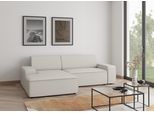 Ecksofa TRENDMANUFAKTUR "Graz, wahlweise mit Sitzvorschub und Bettkasten, L-Form, Breite 246 cm", grau (sandgrau), B:246cm H:73cm T:162cm, 100% Polyester, Sofas, Ecksofa, in Cord-, haustierfreundlichem LEO Struktur- oder LUMOS-3D-Bezug