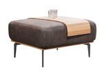 Polsterhocker W.SCHILLIG "run", braun (mocca s37), B:75cm H:46cm T:60cm, Stoff S37 (100% Polyester);ROHLEDER Chenille-Flachgewebe Q2 W77 (68% Polyacryl, 32% Polyester);Stoff S37 (100% Polyester), Hocker, Polsterhocker, mit Holzsockel, Füße in Schwarz pulverbeschichtet, Breite 75 cm