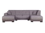 Wohnlandschaft HOME AFFAIRE "Langeland U-Form", grau, B:297cm H:85cm T:163cm, 100% Polyester, Sofas, Wohnlandschaft, incl. 2 Zierkissen, Recamiere wahlweise links oder rechts