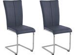 Freischwinger HOME AFFAIRE "Nils", blau (dunkelblau (capulet 4010)), B:42,5cm H:100cm T:60cm, Holzwerkstoff, Metall, Polyester, Stühle, Freischwinger, Stuhl belastbar bis 120 Kg, Gestell Metall im Chrom-Look oder Schwarz