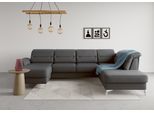 Wohnlandschaft SIT & MORE "Sinatra U-Form", grau (dunkelgrau), B:326cm H:85cm T:220cm, 98% Polyester, 2% Polyamid, Sofas, Wohnlandschaft, optional mit Kopfteilverstellung und Armteilfunktion etc.