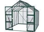 Gewächshaus VITAVIA "Domus 8300", grün (smaragdgrün), B:257cm H:253,9cm T:325cm, Gewächshäuser, Gewächshaus, Doppelschwingtüren und bodentiefer Türschwelle, 3 mm Sicherheitsglas