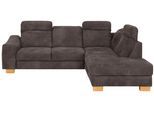 Ecksofa HOME AFFAIRE "Dundee L-Form", braun (mocca), B:263cm H:86cm T:219cm, Luxus-Microfaser Florence (100% Polyester), Sofas, Ecksofa, wahlweise mit Kopfteilverstellung und zusätzlich mit Bettfunktion