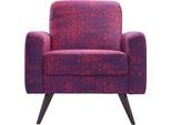 Sessel EXXPO - SOFA FASHION "Side, bequemer Loungesessel mit extravagantem Bezug, Breite 82cm", rot (wine), B:82cm H:87cm T:80cm, 100%PES, Sessel, Sessel