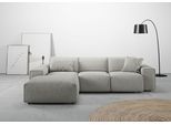 Ecksofa HOME AFFAIRE "Glimminge L-Form auch in Breitcord, Feincord + Easy care-Bezug", silber, B:264cm H:71cm T:191cm, 96% Polyester, 4% Polyacryl, Sofas, Ecksofa, Breite 264, Zierkissen