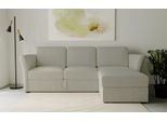 Ecksofa HOME AFFAIRE "Lavars, L-Form, Schlafsofa", beige (sand), B:242cm H:90cm T:155cm, 53% strukturiertes Polyester, 47% Polyester, Sofas, Ecksofa, mit Bettfunktion und Stauraum, in zwei verschiedenen Bezugsqualitäten