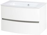 Waschtisch WELLTIME "Kaunas", weiß (matt weiß, weiß, weiß), B:80cm H:56cm T:47cm, Waschtische, Waschtisch, Breite 80 cm, mit Soft-Close Funktion