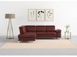 Ecksofa SIT & MORE "Cabrio L-Form, B: 274 cm, mit Sitztiefen-, Arm- & Kopfteilverstellung", rot (merlot), B:274cm H:87cm T:230cm, Sofas, Ecksofa, 3 Nierenkissen, Federkern, optional Bettfunktion und Stauraum