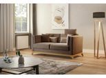 2,5-Sitzer HOME AFFAIRE "Viva", braun (chocco), B:183cm H:84cm T:93cm, 100% Polyester, Sofas, 2 5-Sitzer, wahlweise mit Holzrahmen aus Eiche