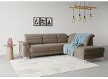 Ecksofa SIT & MORE "Sinatra L-Form", grau (taupe), B:251cm H:85cm T:220cm, 90% Polyester, 10% Polyamid, Sofas, Ecksofa, mit Ottomane, optional mit Kopfteilverstellung und Armteilfunktion