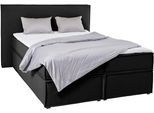 Boxspringbett "Yuma", grau (anthrazit), B:193cm L:213cm, 100% Polyester, LEGER HOME BY LENA GERCKE, Komplettbetten, Boxspringbett, incl. Topper, in 4 Breiten, 3 Matratzenarten und je 2 Härtegraden