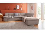 Ecksofa DOMO COLLECTION "Lagoa, moderne Sitzheftung, bequem und komfortabel, L-Form", braun (schlamm), B:271cm H:76cm T:232cm, Sofas, Ecksofa, wahlweise mit Bettfunktion, frei im Raum stellbar, große Farbvielfalt