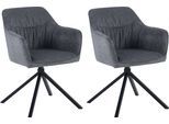 Esszimmerstuhl OTTO HOME "Turin", grau (dunkelgrau, schwarz, dunkelgrau), B:58,5cm H:82,5cm T:60,5cm, Metall, Polyester, Stühle, Esszimmerstuhl, moderner Stuhl, 360 Grad drehbar, mit hochwertigem Strukturstoff