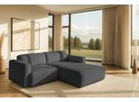 Ecksofa HOME AFFAIRE "Myrland Kompaktsofa", grau (gray), B:230cm H:72cm T:164cm, 100% PES, Sofas, Ecksofa, Breite 230 cm, L-Form, Chenille, Easy Clean Stoff, mit Kaltschaum