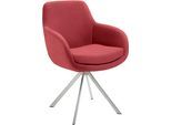 Esszimmerstuhl MUSTERRING "Tavia", rot (bordeaux, edelstahl gebürstet, bordeaux), B:62cm H:86cm T:66cm, Stühle, Esszimmerstuhl, Stativgestell Edelstahl, wahlweise mit Drehfunktion, diverse Farben