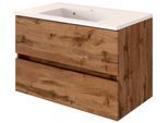 Waschtisch WELLTIME "Baabe", braun (eiche), B:80cm H:55cm, Waschtische, Waschtisch, Breite 80 cm