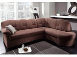 Ecksofa DOMO COLLECTION "Papenburg, zeitlose Rückensteppung, elegante Armlehne, L-Form", braun (schoko), B:241cm H:84cm T:178cm, Kunstleder SOFTLUX;Luxus-Microfaser (100% Polyester);Struktur ( 90% Polyester, 10% Polyacryl);Microfaser PRIMABELLE (100% Polyester), Sofas, Ecksofa, mit Ottomane, wahlweise mit Bettfunktion
